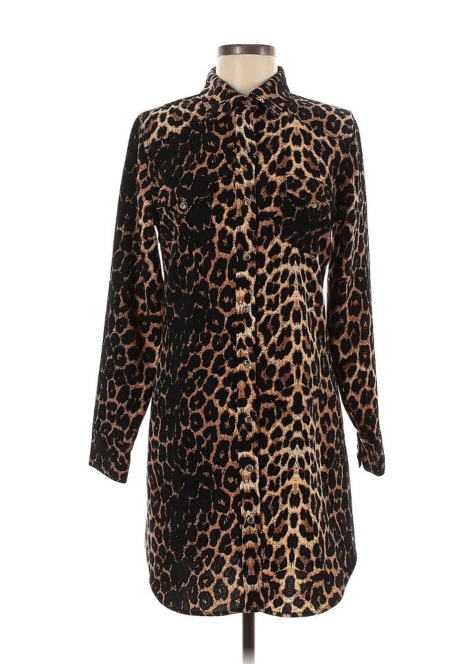 Cowgirl Justice Leopard Print Renegade Snap Shirt Dress - S